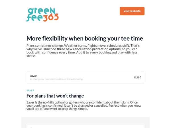 New: Cancellation protection for every tee time