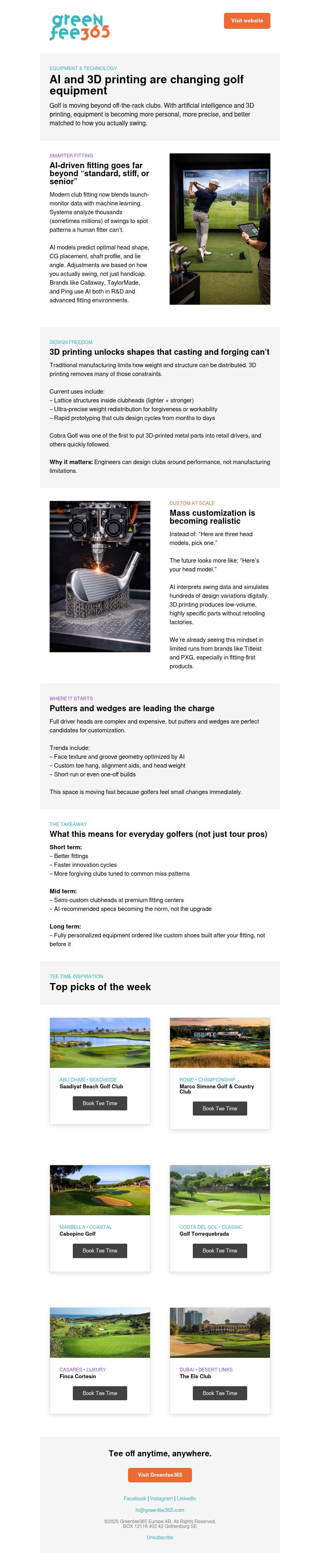 AI, 3D printing & the new era of custom golf AI, 3D printing & the new era of custom golf