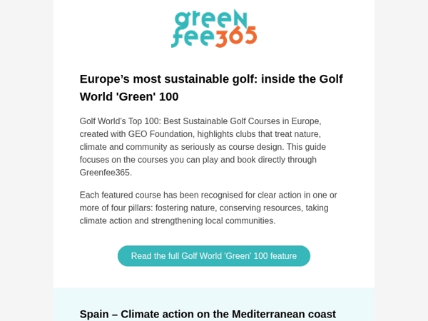 ⭐ Europe’s most sustainable golf courses you can book today