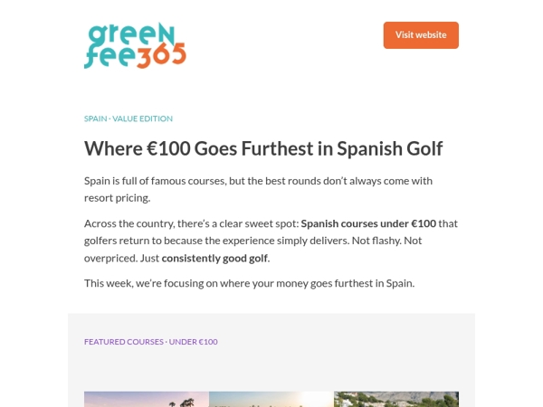 Golf for €100 or less in Spain
