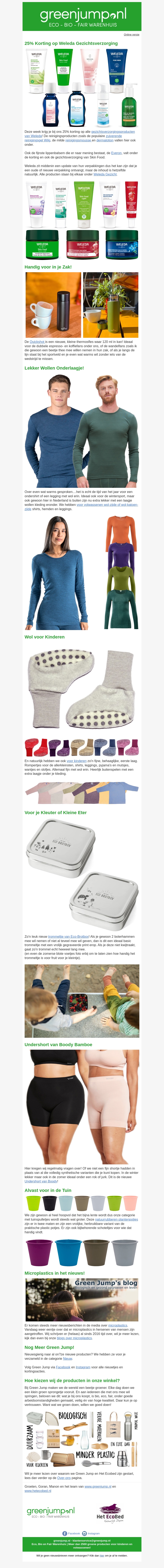 Green Jump Nieuws en Weleda Korting Green Jump Nieuws en Weleda Korting