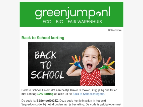 Back to School korting