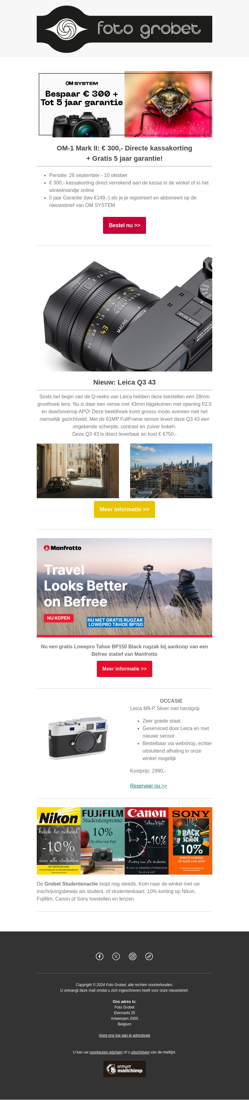 Nieuwe Leica Q3 43 | OM-1 Mark II directe korting Nieuwe Leica Q3 43 | OM-1 Mark II directe korting