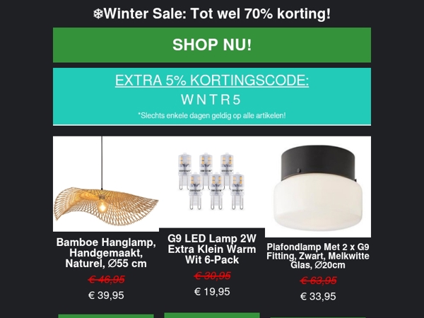 ❄️Winter Sale: Tot wel 70% korting!
