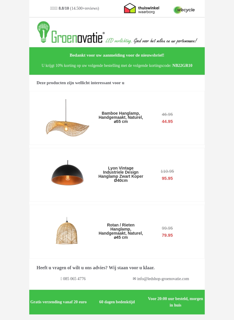 Uw Groenovatie kortingscode - 10% korting Uw Groenovatie kortingscode - 10% korting