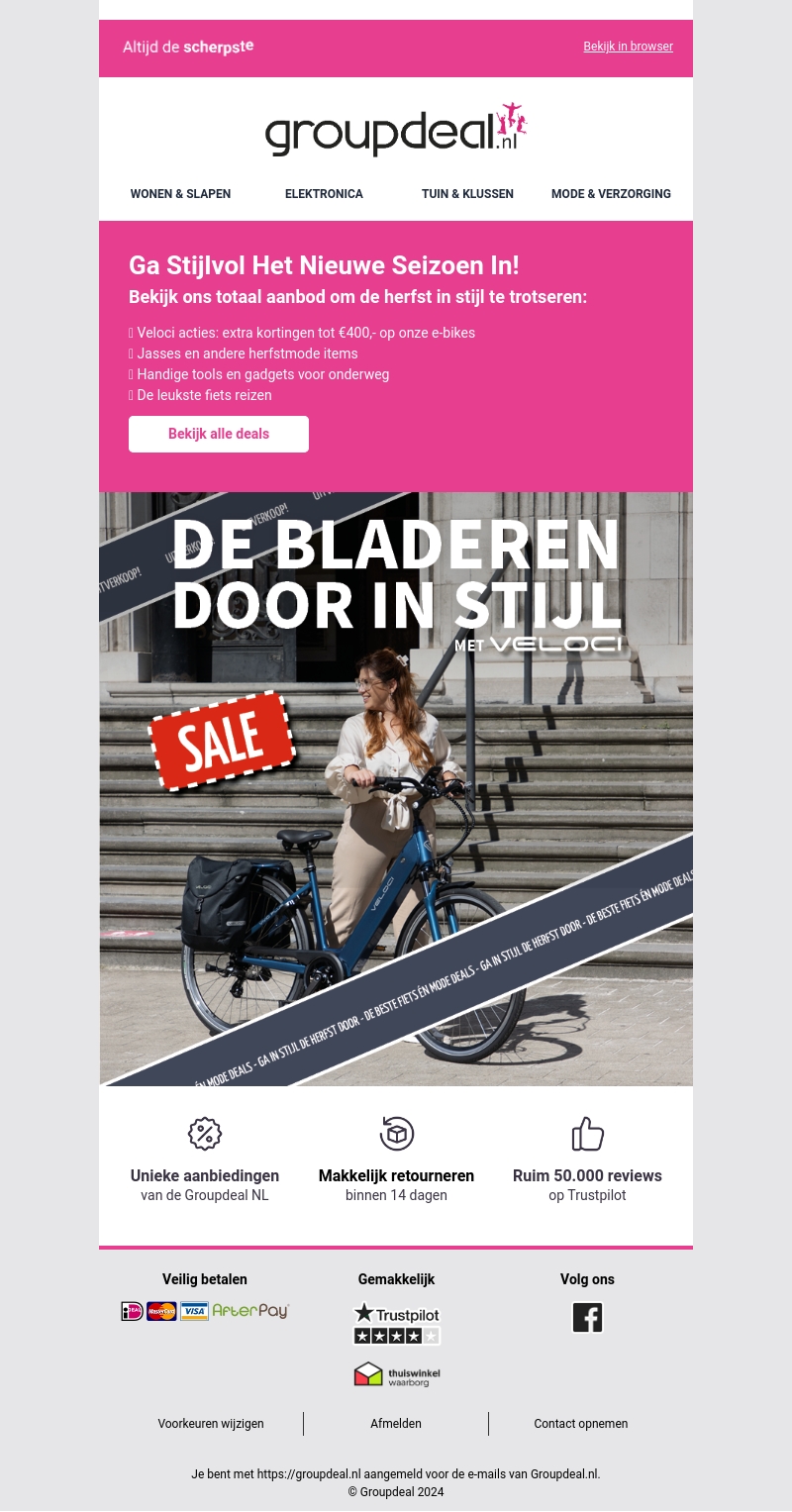π De Bladeren Door in Stijl - Veloci fietsen Γ©n de Nieuwste Mode met Hoge Kortingen! π De Bladeren Door in Stijl - Veloci fietsen Γ©n de Nieuwste Mode met Hoge Kortingen!