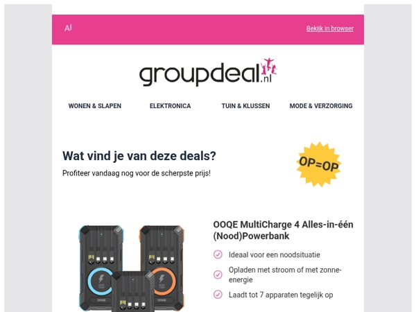 Bekijk de beste deals van de dag