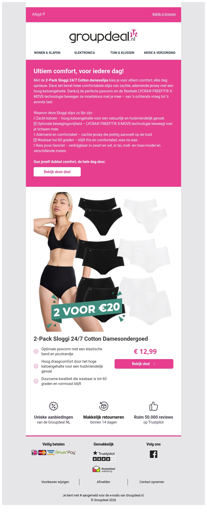 Sloggi 24/7 Cotton: jouw nieuwe daily basic voor ultiem comfort Sloggi 24/7 Cotton: jouw nieuwe daily basic voor ultiem comfort