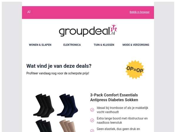 Ontdek de beste deals van vandaag!