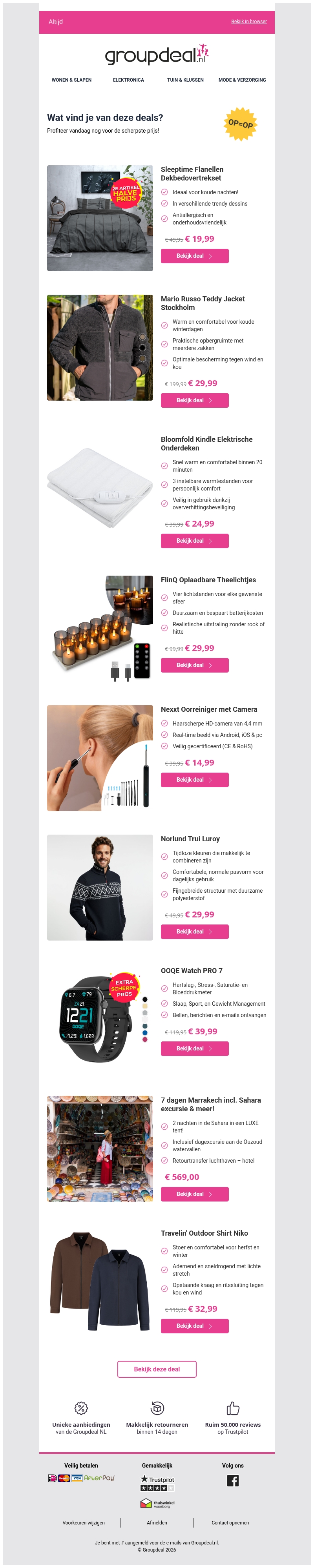 Ontdek de beste deals van vandaag! Ontdek de beste deals van vandaag!