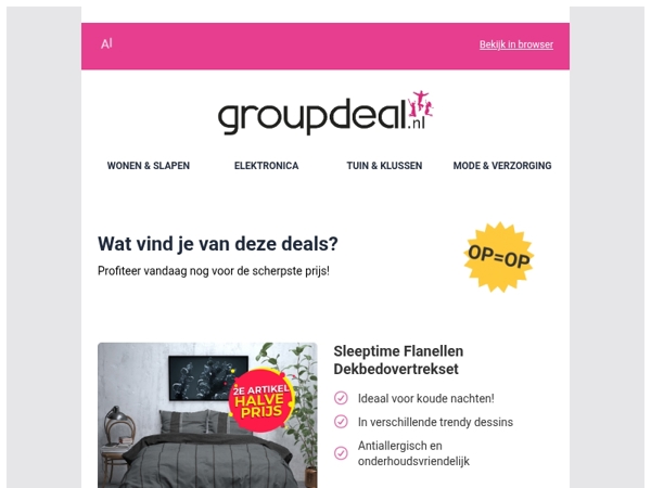 Ontdek de beste deals van vandaag!