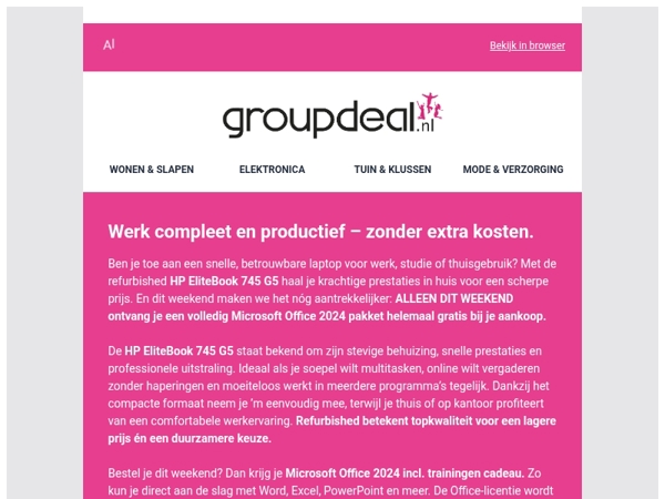 Gratis Office 2024 bij HP EliteBook 745 G5 💻