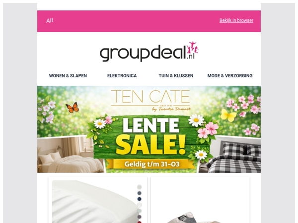 Ten Cate SALE: Profiteer van hoge kortingen op dekbedden, kussens en bedtextiel!