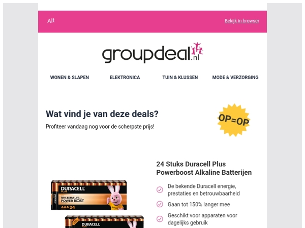 Ontdek de beste deals van vandaag!
