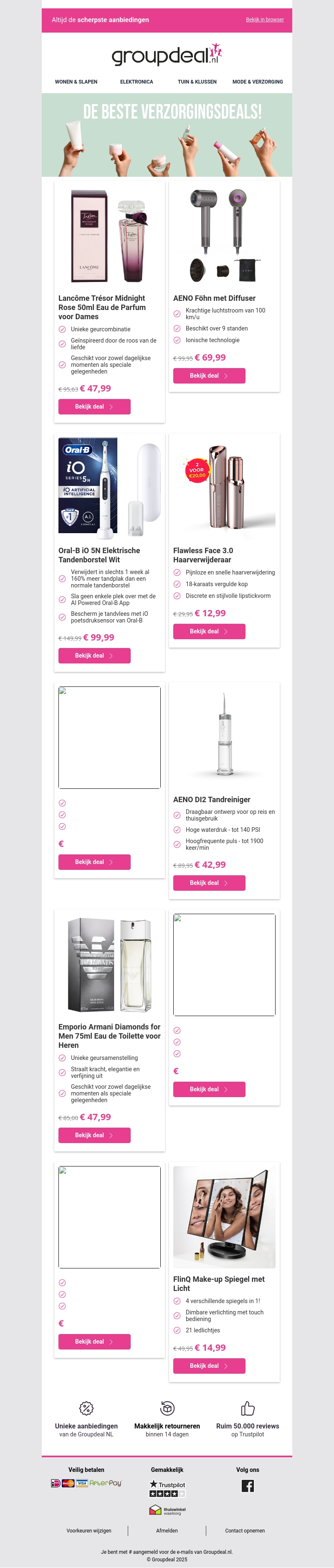 Mega kortingen op de beste persoonlijke verzorgingsdeals! Mega kortingen op de beste persoonlijke verzorgingsdeals!