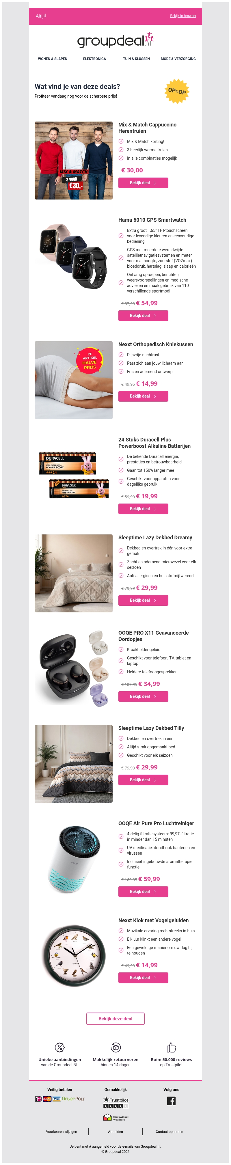 Ontdek de beste deals van vandaag! Ontdek de beste deals van vandaag!