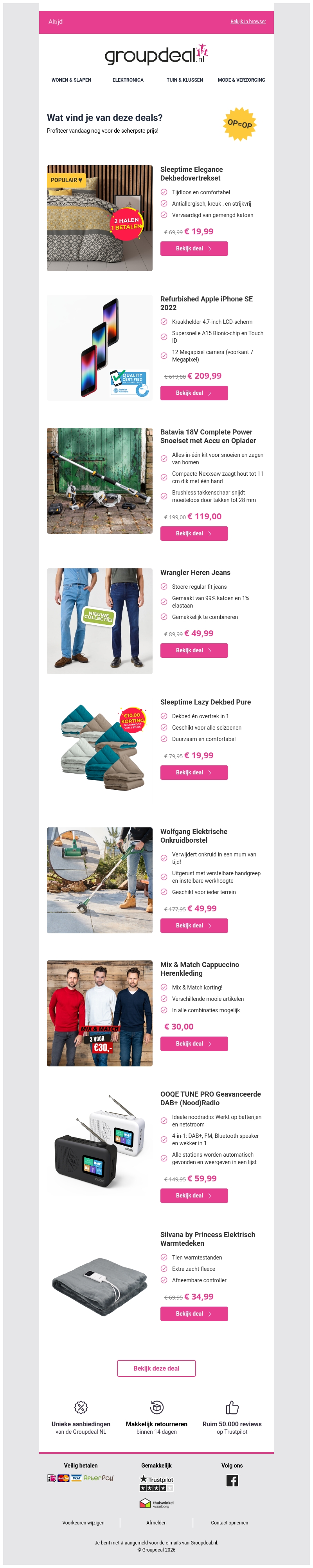 Klaar om te besparen? Bekijk snel de dagdeals Klaar om te besparen? Bekijk snel de dagdeals