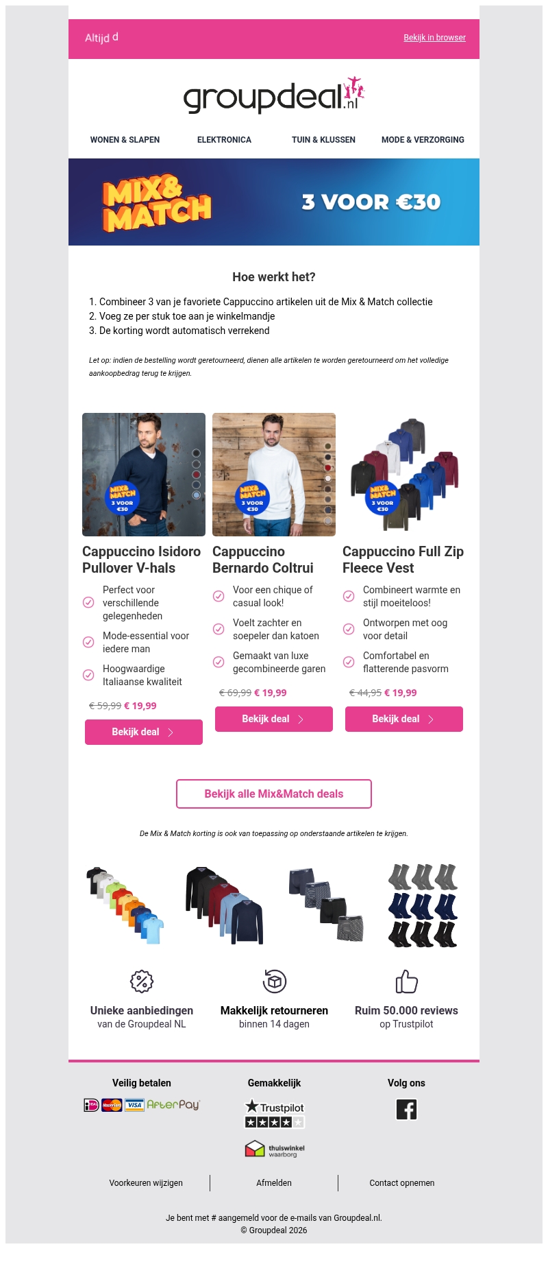 Ontdek de nieuwe Mix & Match deals — combineren = besparen! Ontdek de nieuwe Mix & Match deals — combineren = besparen!