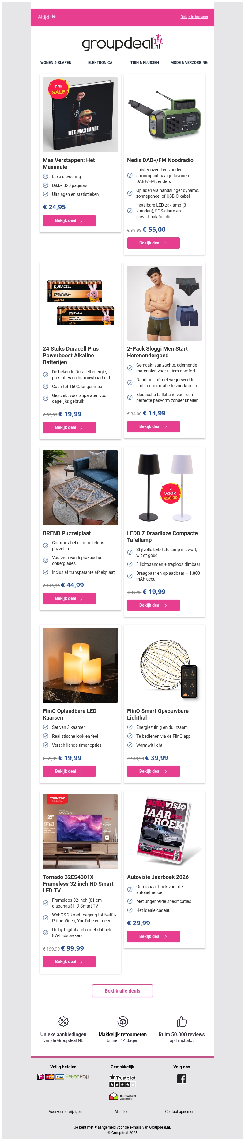 Bekijk de beste deals van deze week! Bekijk de beste deals van deze week!
