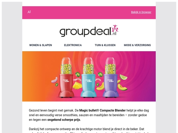 Krachtig, compact en altijd scherp geprijsd: Magic bullet® Compacte Blender