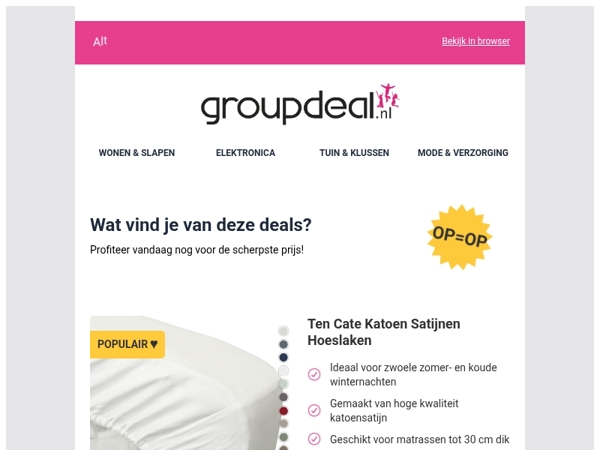 Ontdek de beste deals van vandaag!