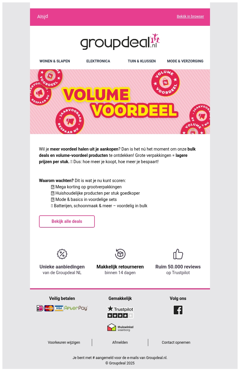 Scoor meer voordeel ๐ธ โ Ontdek de volume voordeel deals! Scoor meer voordeel ๐ธ โ Ontdek de volume voordeel deals!