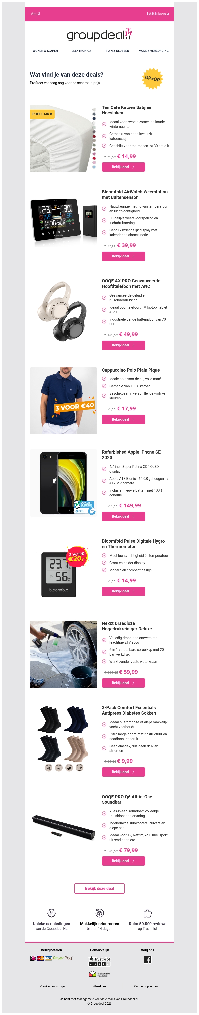 Klaar om te besparen? Bekijk snel de dagdeals Klaar om te besparen? Bekijk snel de dagdeals