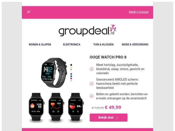 Premium smartwatch uitstraling, verrassend scherpe prijs 🔥