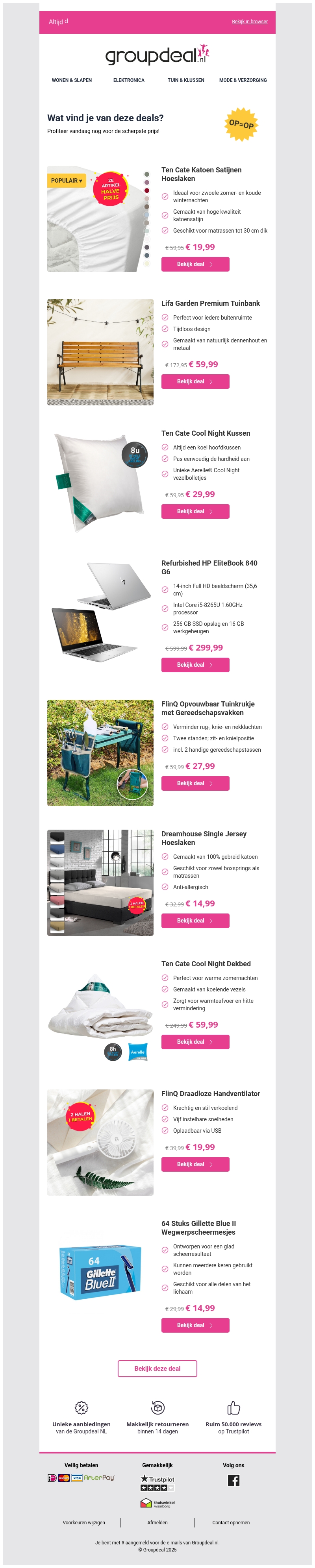 Bekijk de beste deals van de dag Bekijk de beste deals van de dag