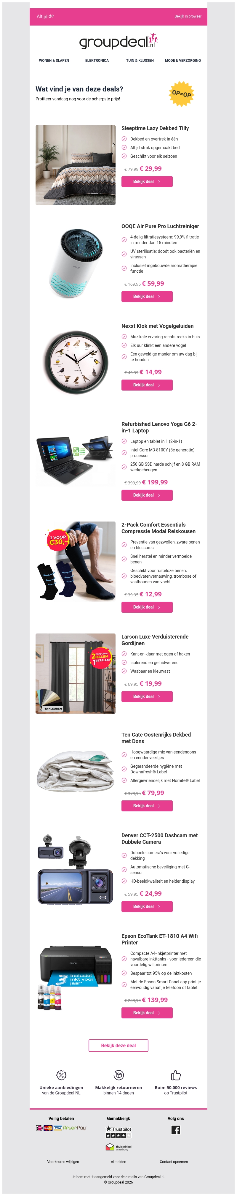 Bekijk de beste deals van de dag Bekijk de beste deals van de dag