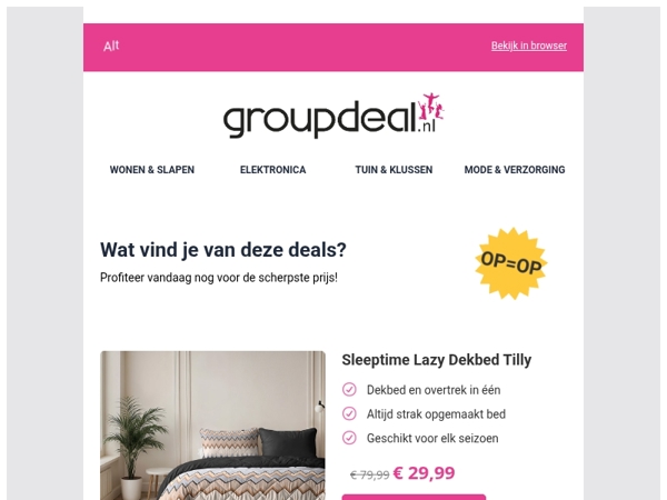 Bekijk de beste deals van de dag