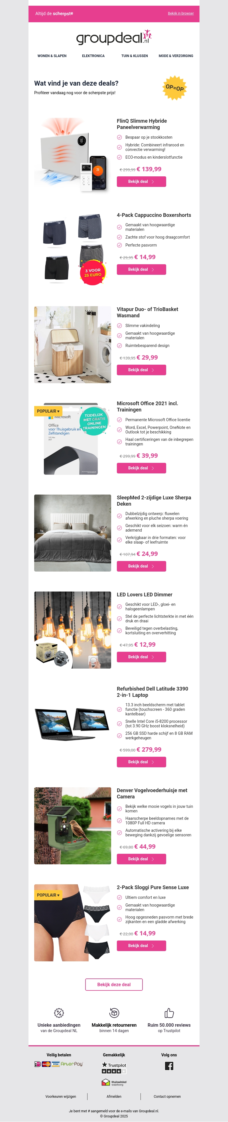 Klaar om te besparen? Bekijk snel de dagdeals Klaar om te besparen? Bekijk snel de dagdeals