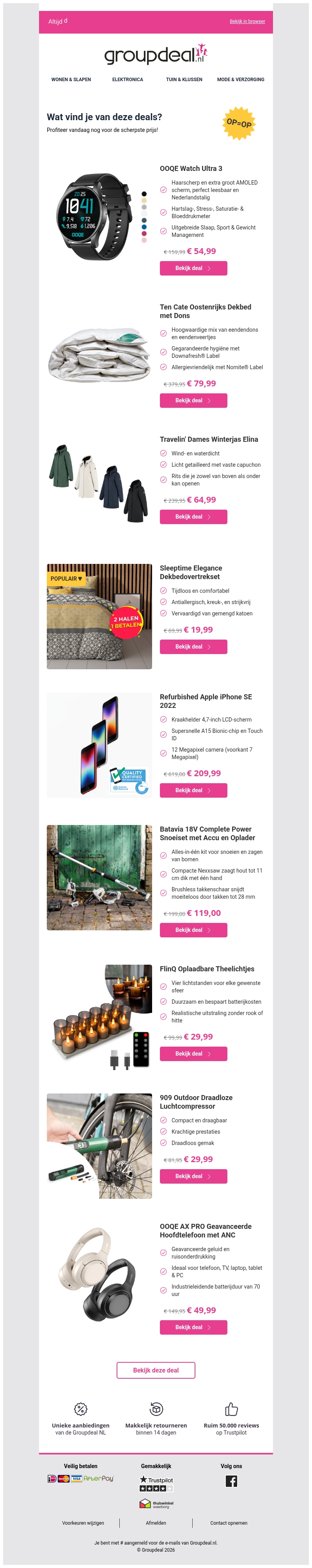 Ontdek de beste deals van vandaag! Ontdek de beste deals van vandaag!