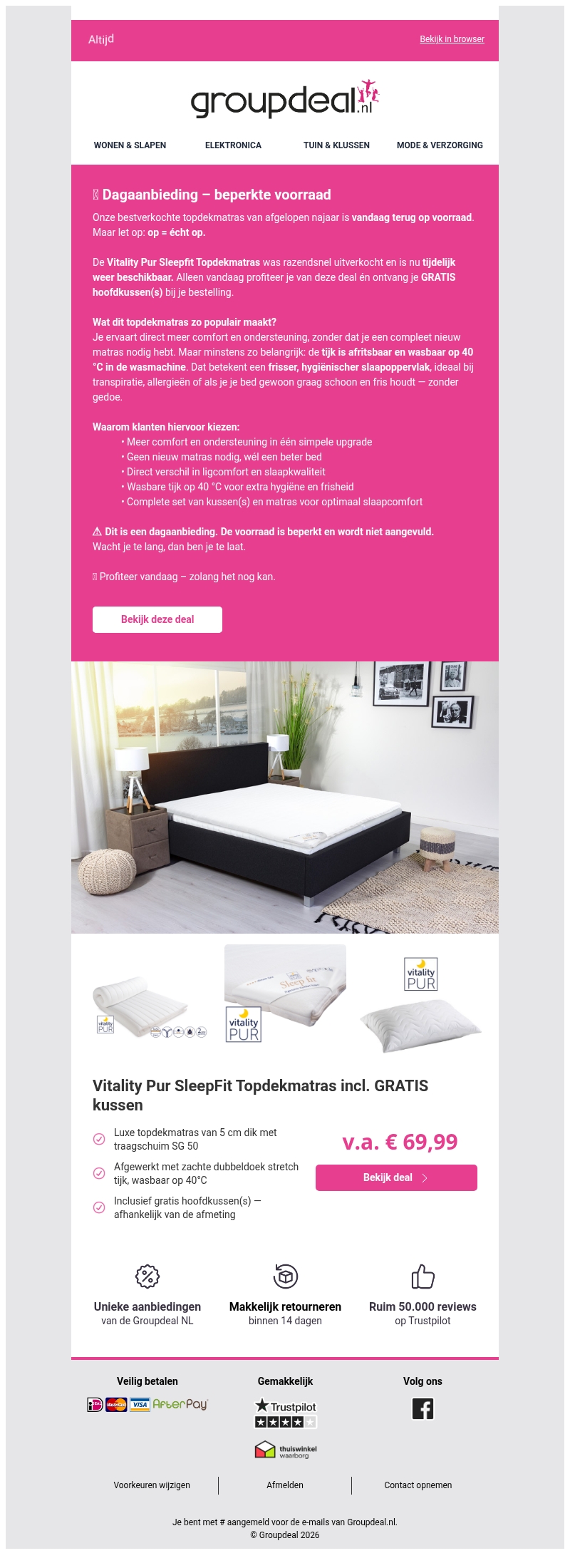 ⏰Dagaanbieding – ons bestverkochte topdekmatras is terug ⏰Dagaanbieding – ons bestverkochte topdekmatras is terug