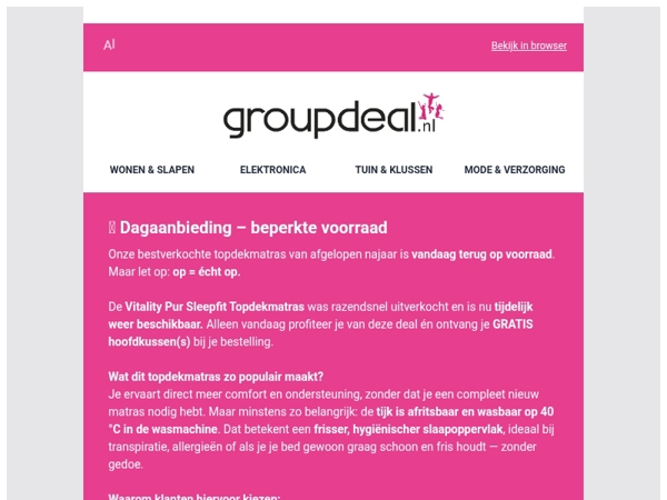 ⏰Dagaanbieding – ons bestverkochte topdekmatras is terug