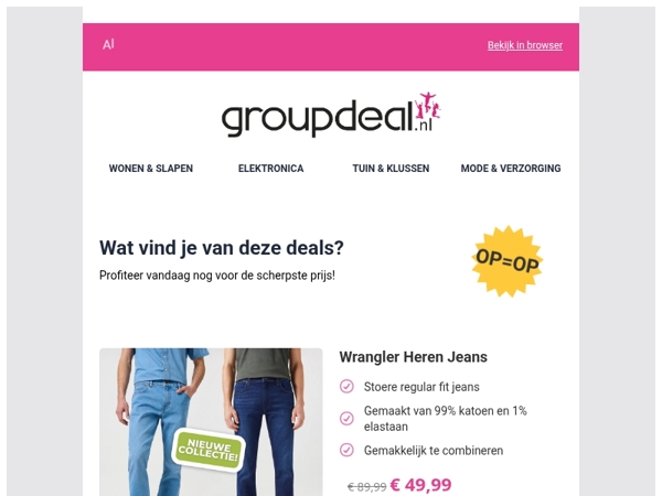 Bekijk de beste deals van de dag