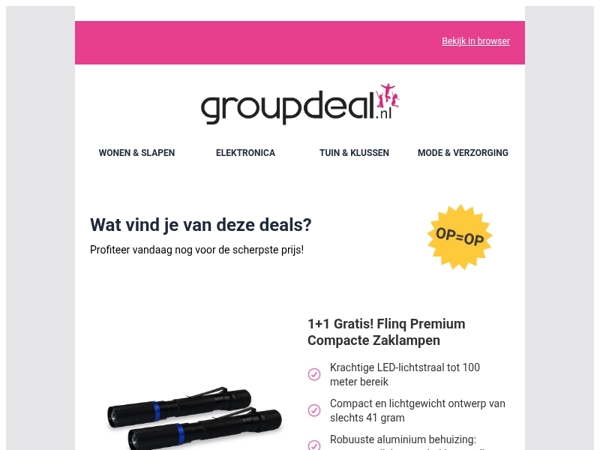 Bekijk de beste deals van de dag