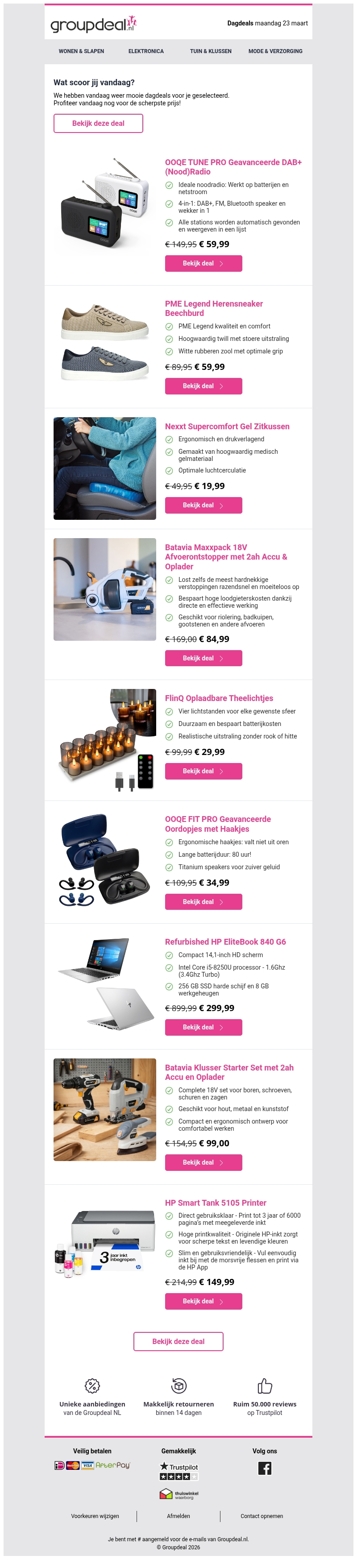 Klaar om te besparen? Bekijk snel de dagdeals Klaar om te besparen? Bekijk snel de dagdeals