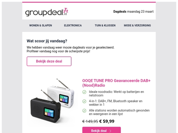 Klaar om te besparen? Bekijk snel de dagdeals