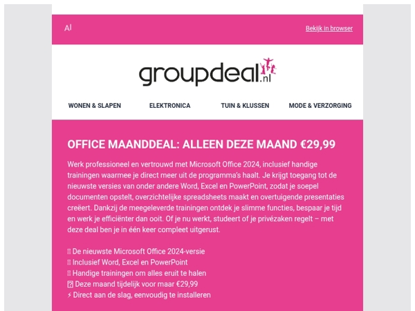 Alleen deze maand: STUNTPRIJS op Microsoft Office 2024 ⚠️