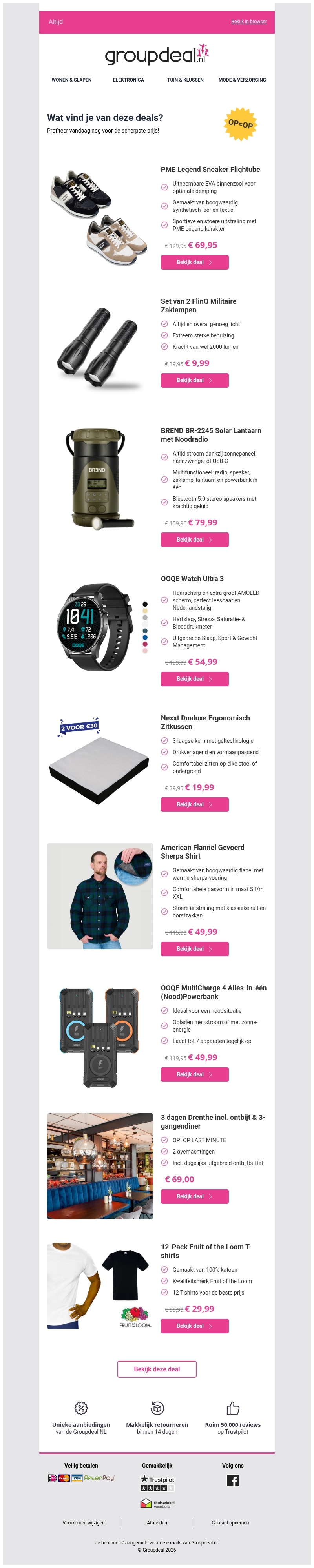 Ontdek de beste deals van vandaag! Ontdek de beste deals van vandaag!