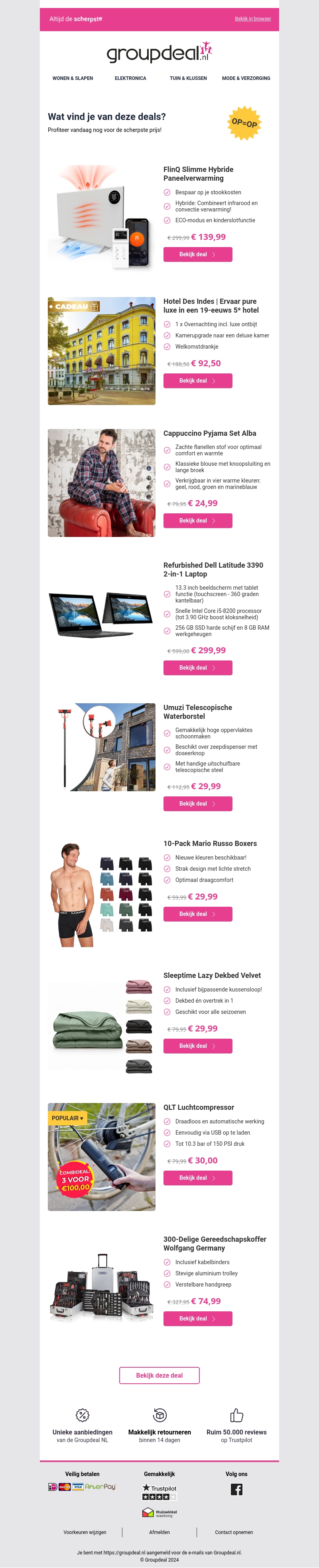 Bekijk de beste deals van de dag Bekijk de beste deals van de dag