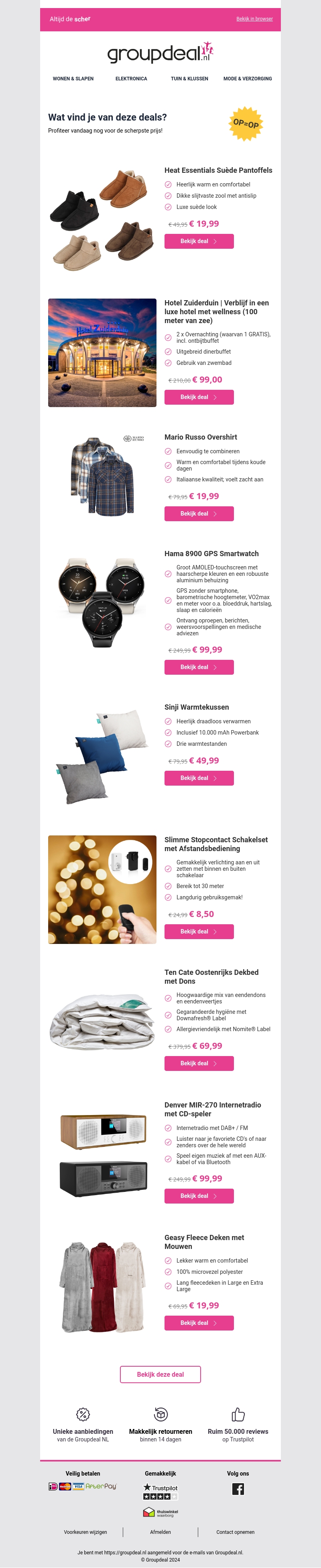 Bekijk de beste deals van de dag Bekijk de beste deals van de dag