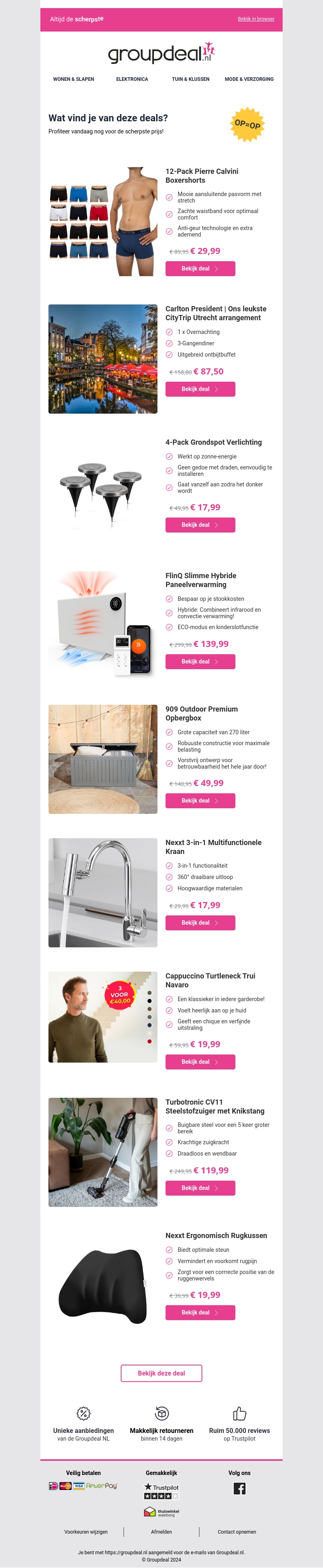 Bekijk de beste deals van de dag Bekijk de beste deals van de dag