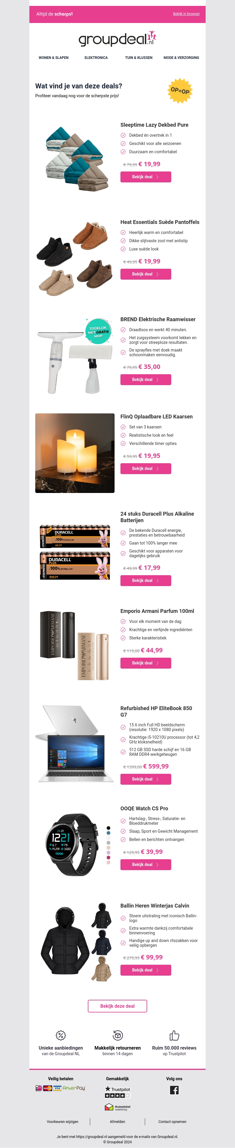 Bekijk de beste deals van de dag Bekijk de beste deals van de dag