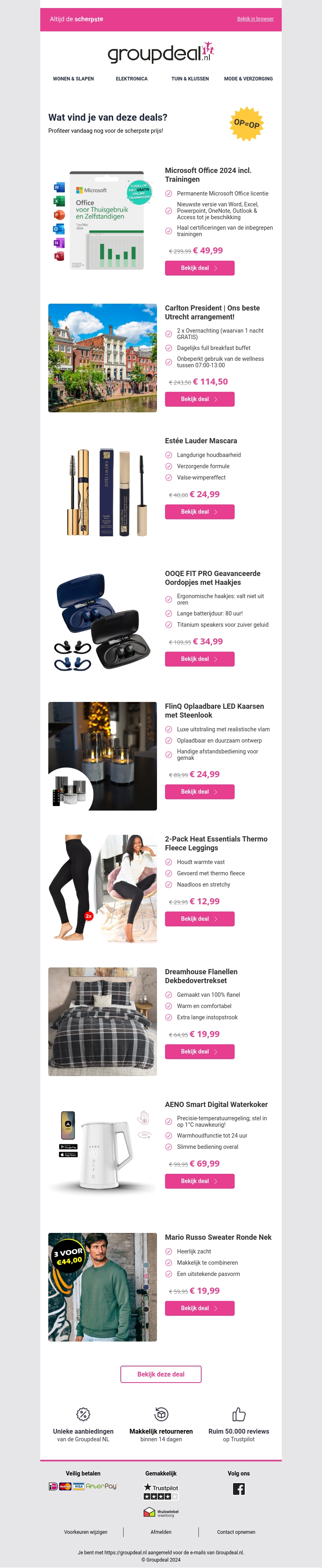 Bekijk de beste deals van de dag Bekijk de beste deals van de dag