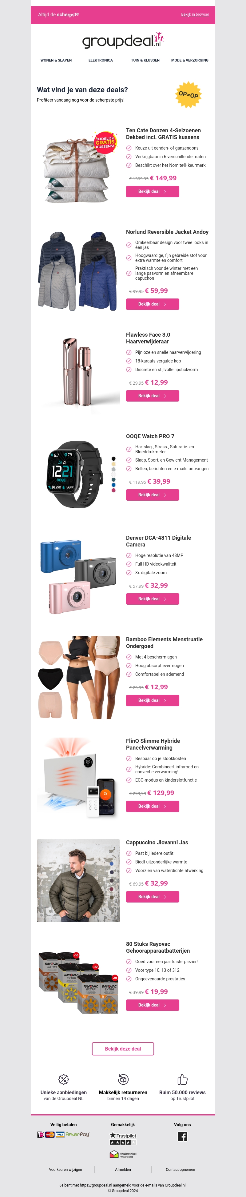 Bekijk de beste deals van de dag Bekijk de beste deals van de dag