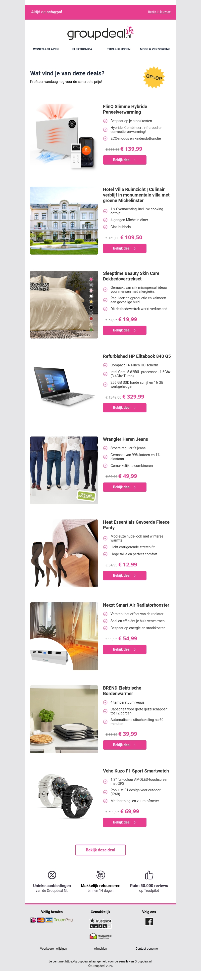 Bekijk de beste deals van de dag Bekijk de beste deals van de dag