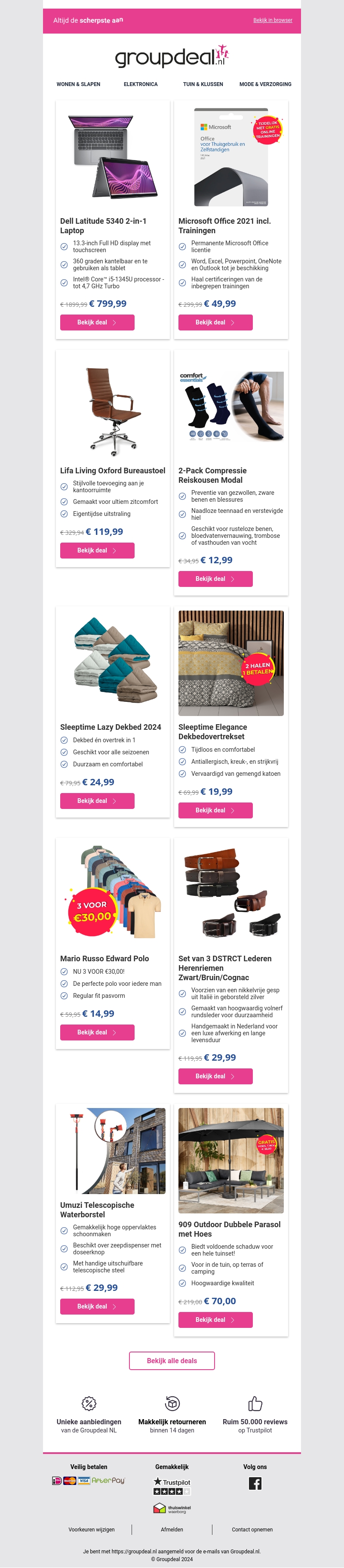 Bekijk de beste deals van deze week! Bekijk de beste deals van deze week!