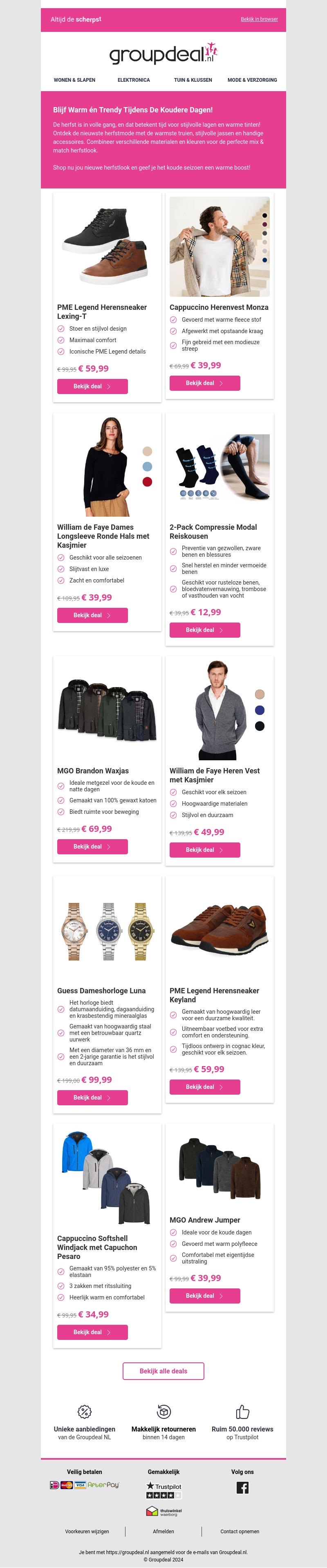 De Beste Herfstmode Voor Hem en Haar Nu Beschikbaar Met Hoge Kortingen! De Beste Herfstmode Voor Hem en Haar Nu Beschikbaar Met Hoge Kortingen!